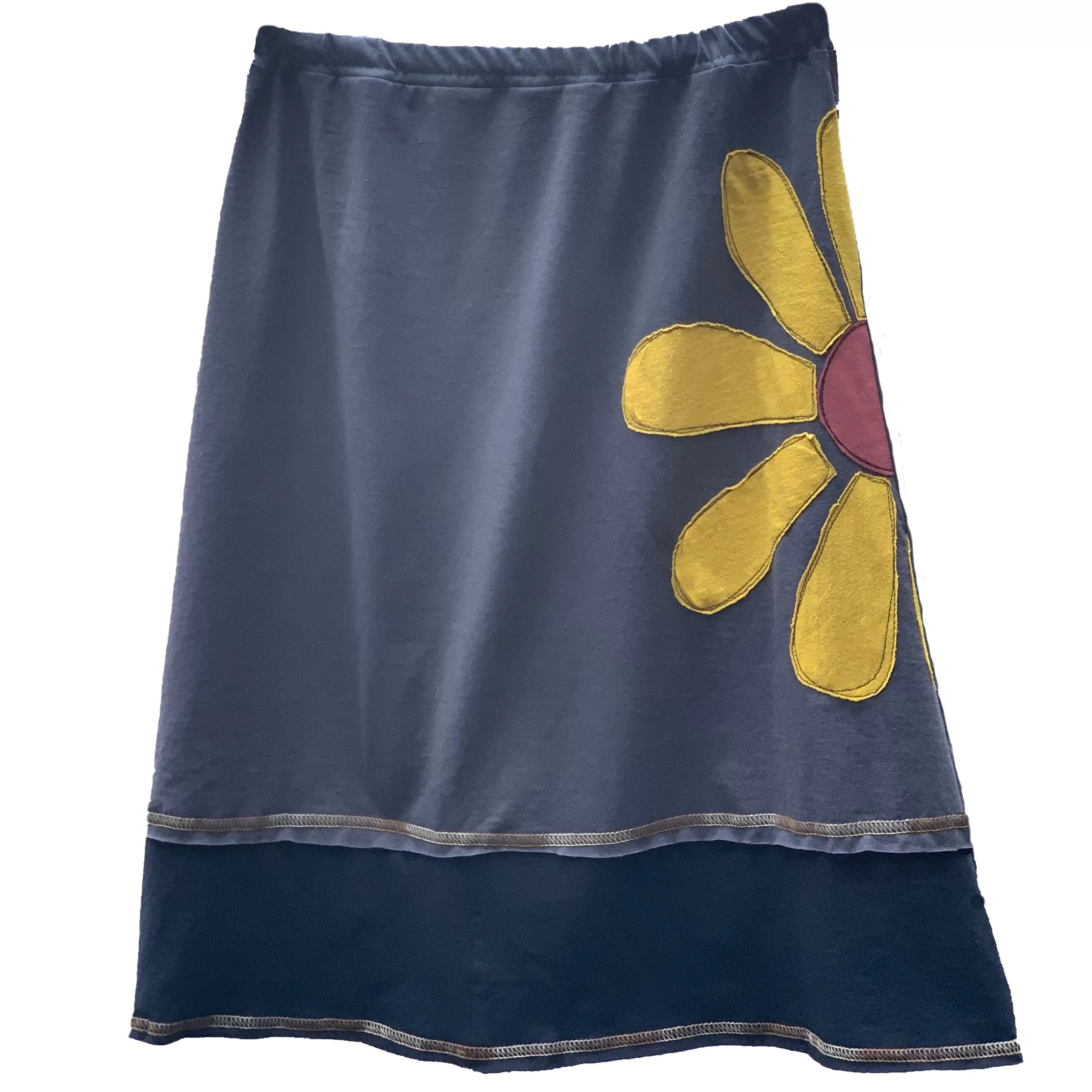 SardineClothing Big Flower Layered Skirt-Big Flower Layered Skirt-Gold Flower