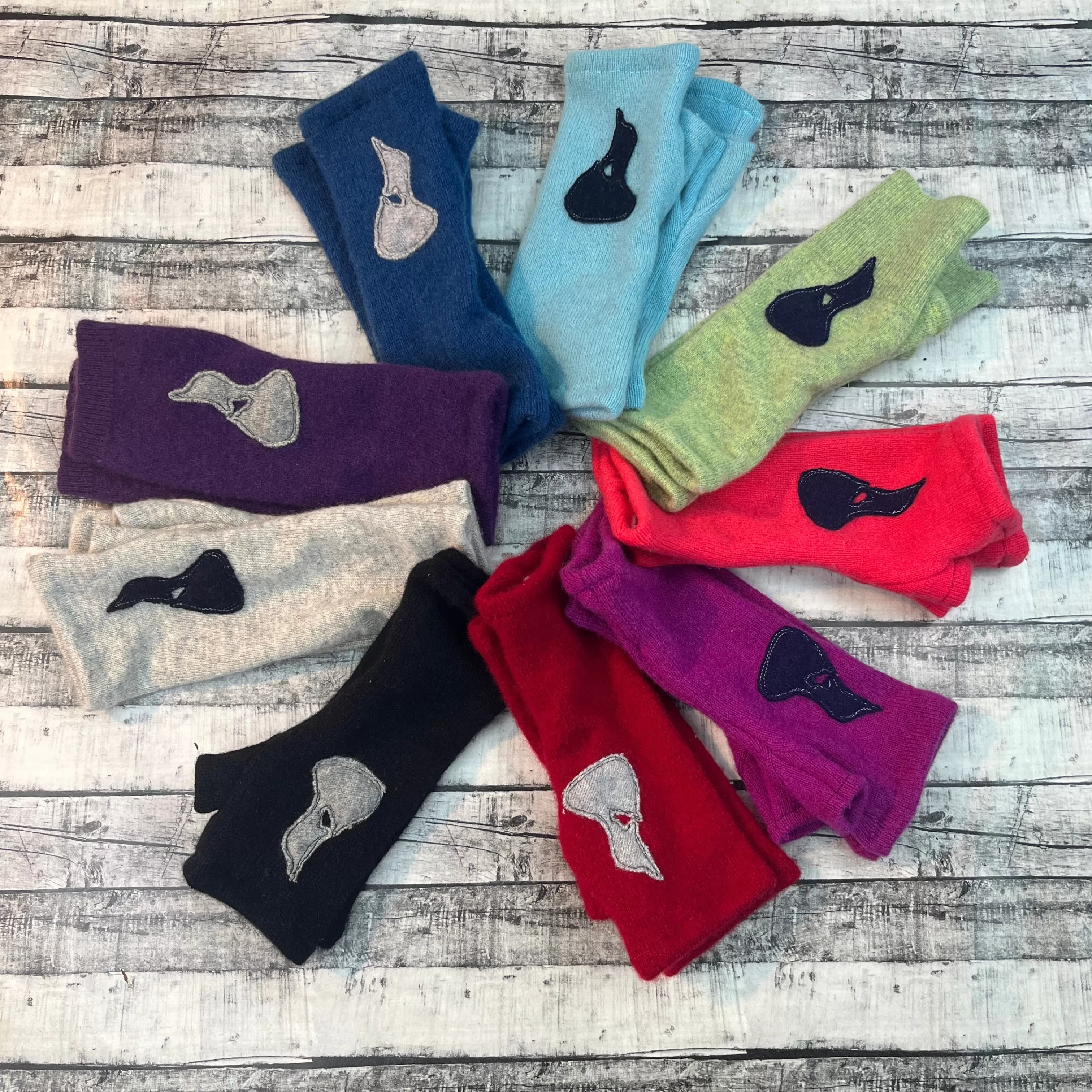 SardineClothing Gloves-Cashmere Fingerless Gloves-Block Island 9-Pack