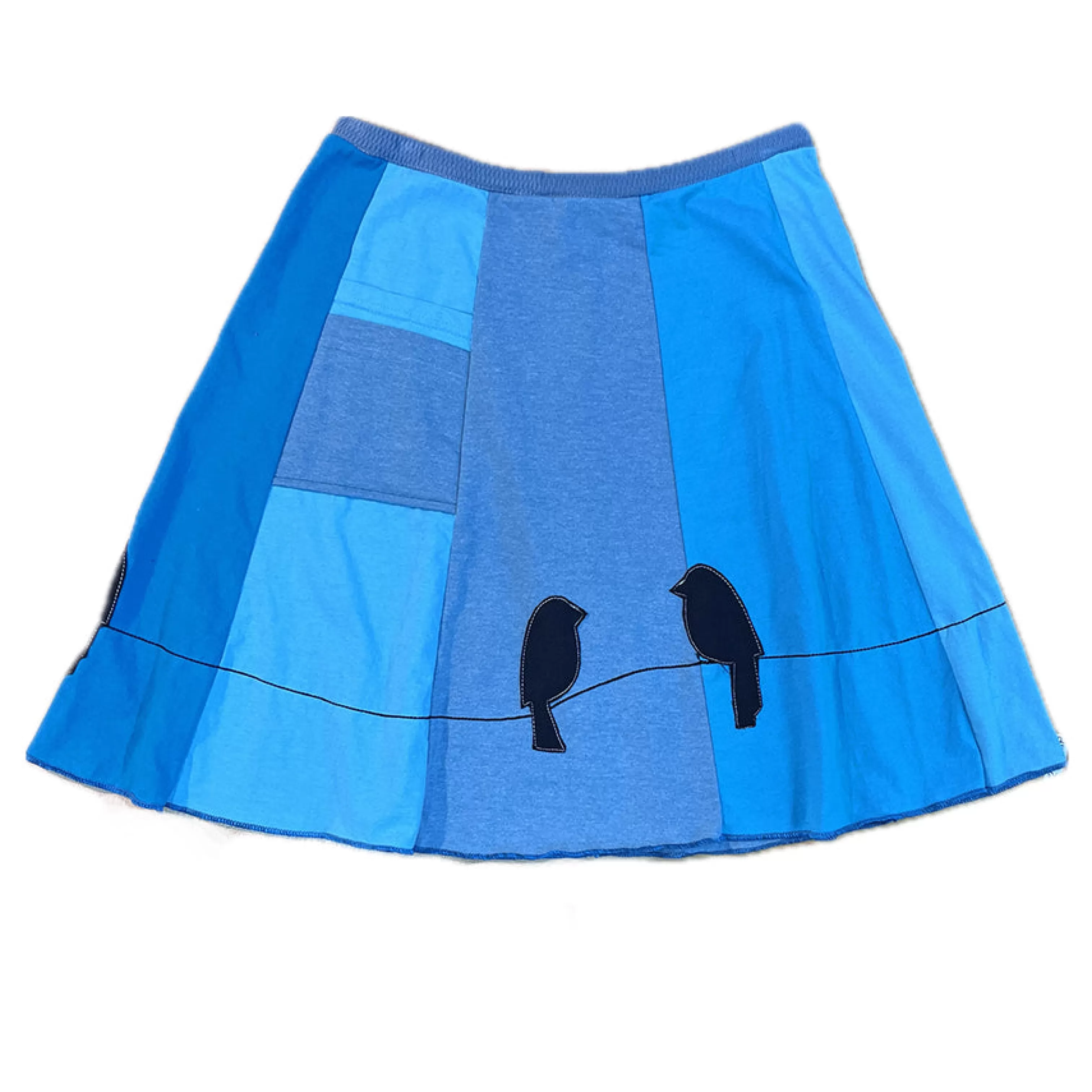 SardineClothing Classics-Classic Appliqué Skirt-Bird on Wire Aqua