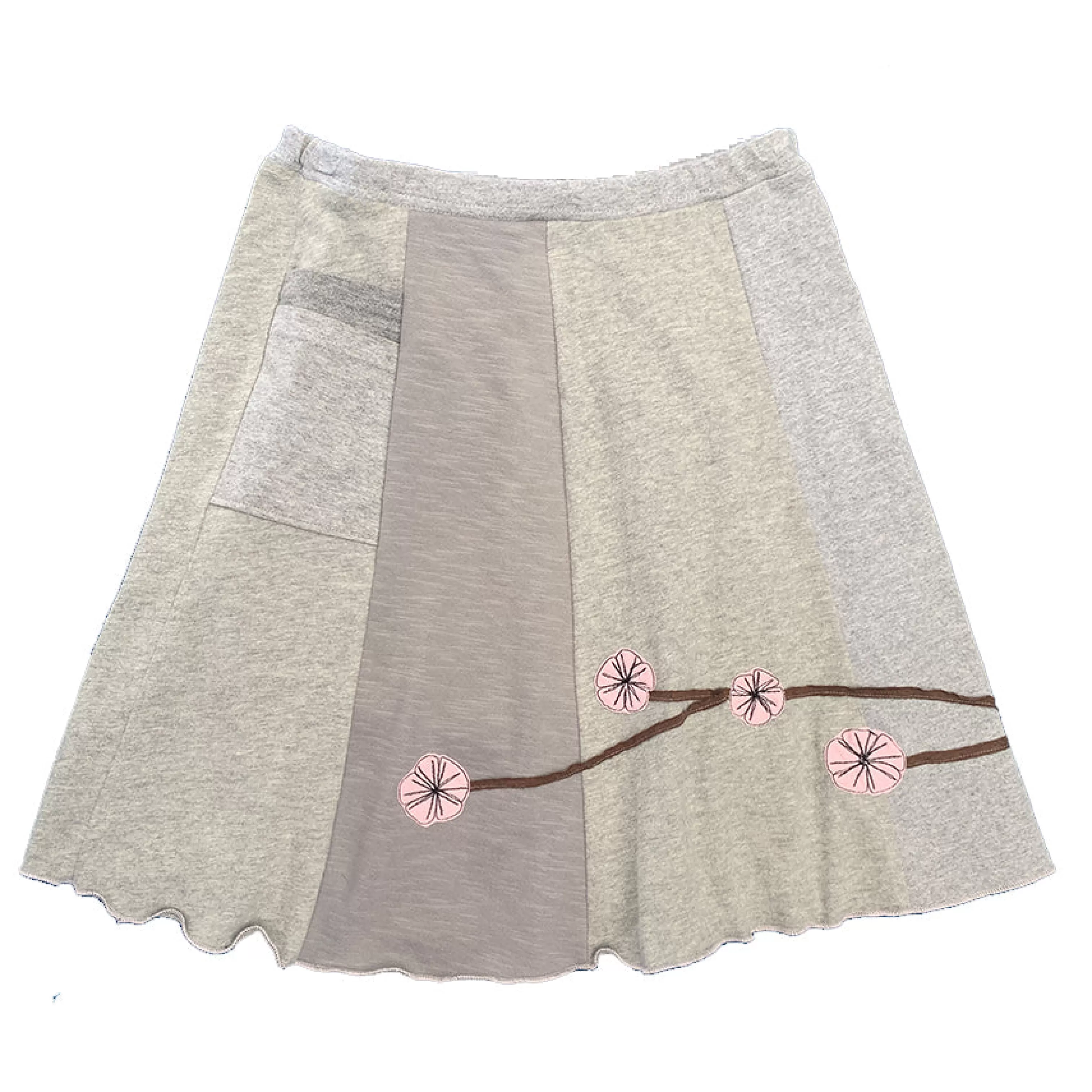 SardineClothing Classics-Classic Appliqué Skirt-Cherry Blossom Greys