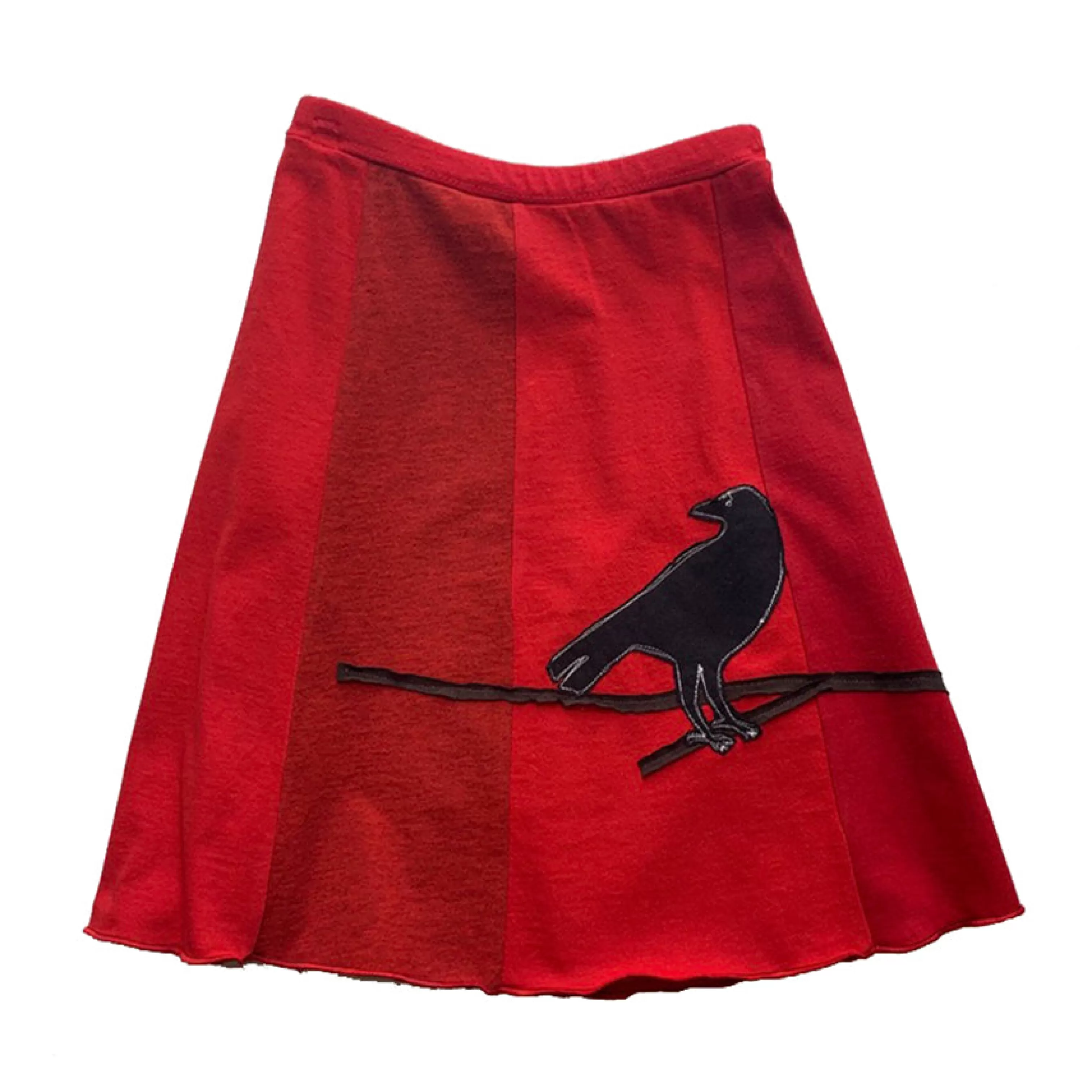 SardineClothing Classics-Classic Appliqué Skirt-Crow Reds