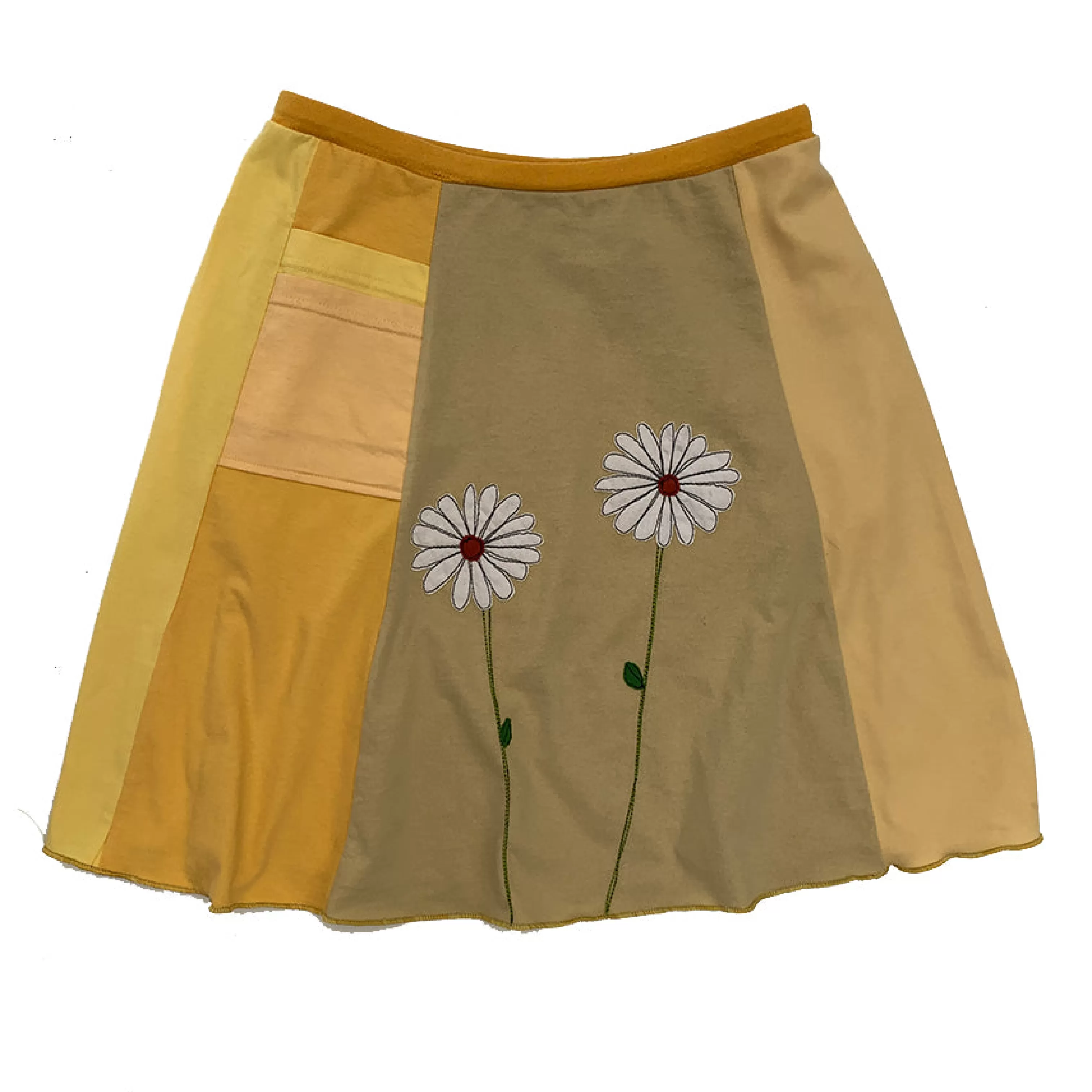 SardineClothing Classics-Classic Appliqué Skirt-Daisies Yellows