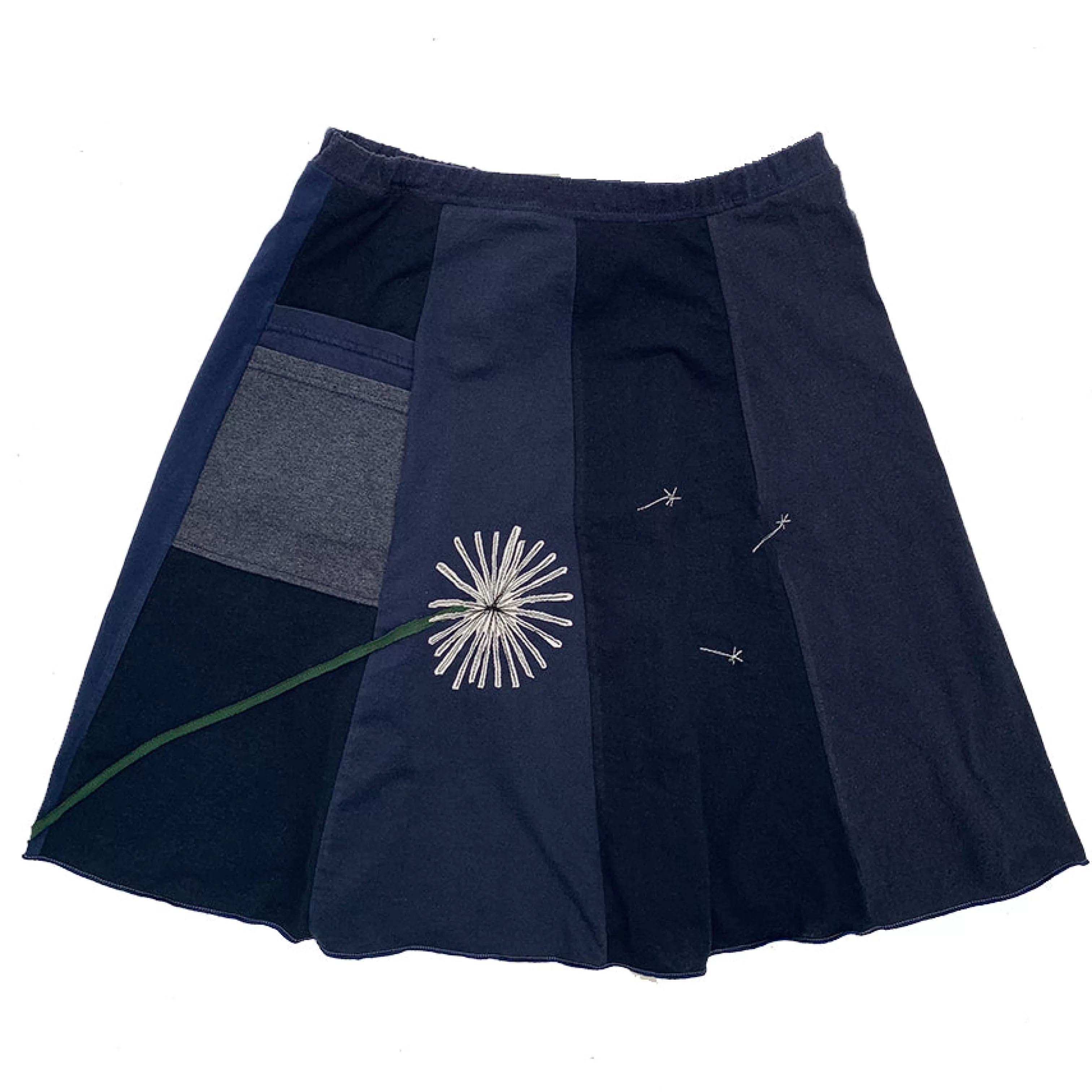 SardineClothing Classics-Classic Appliqué Skirt-Dandelion Blues