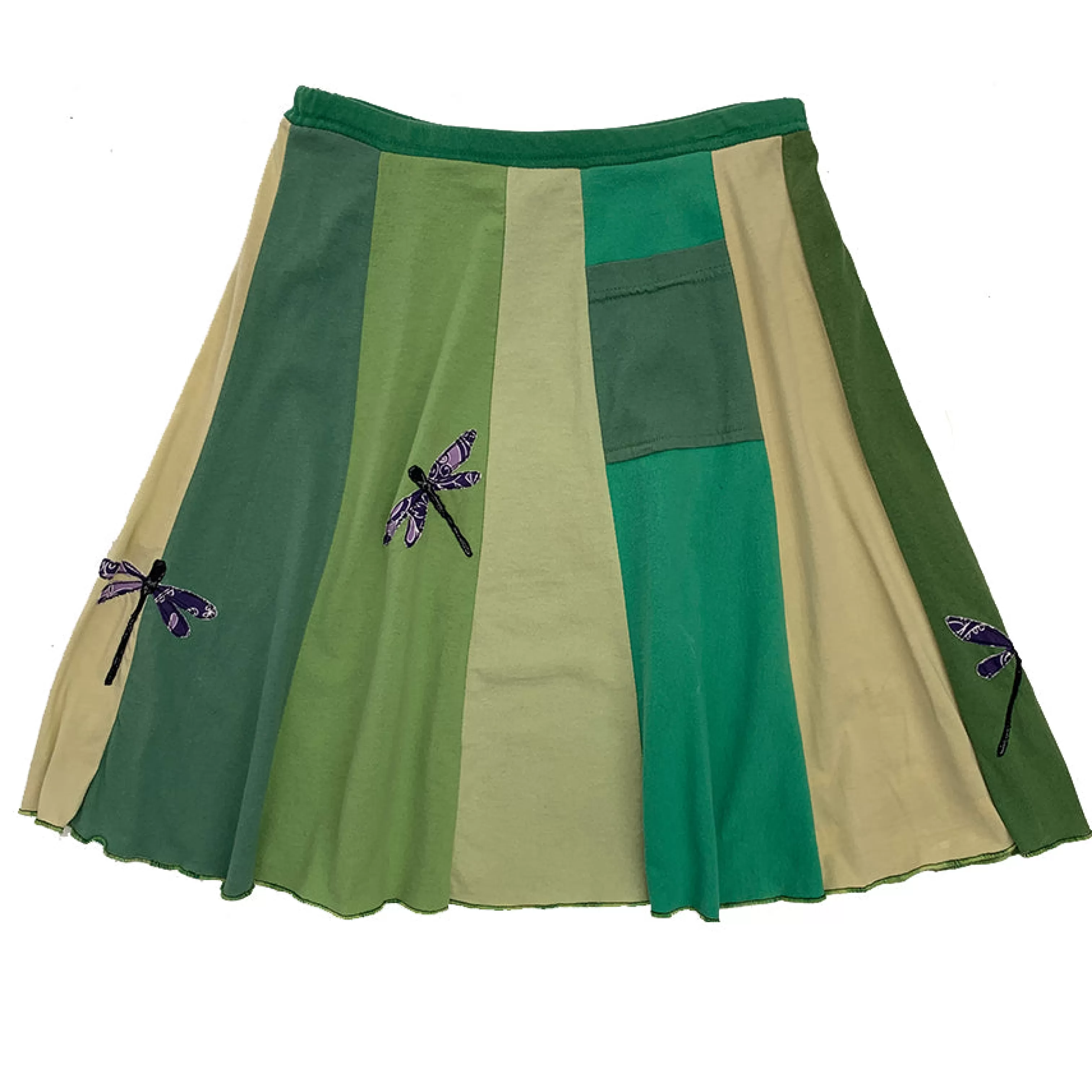 SardineClothing Classics-Classic Appliqué Skirt-Dragonfly Greens