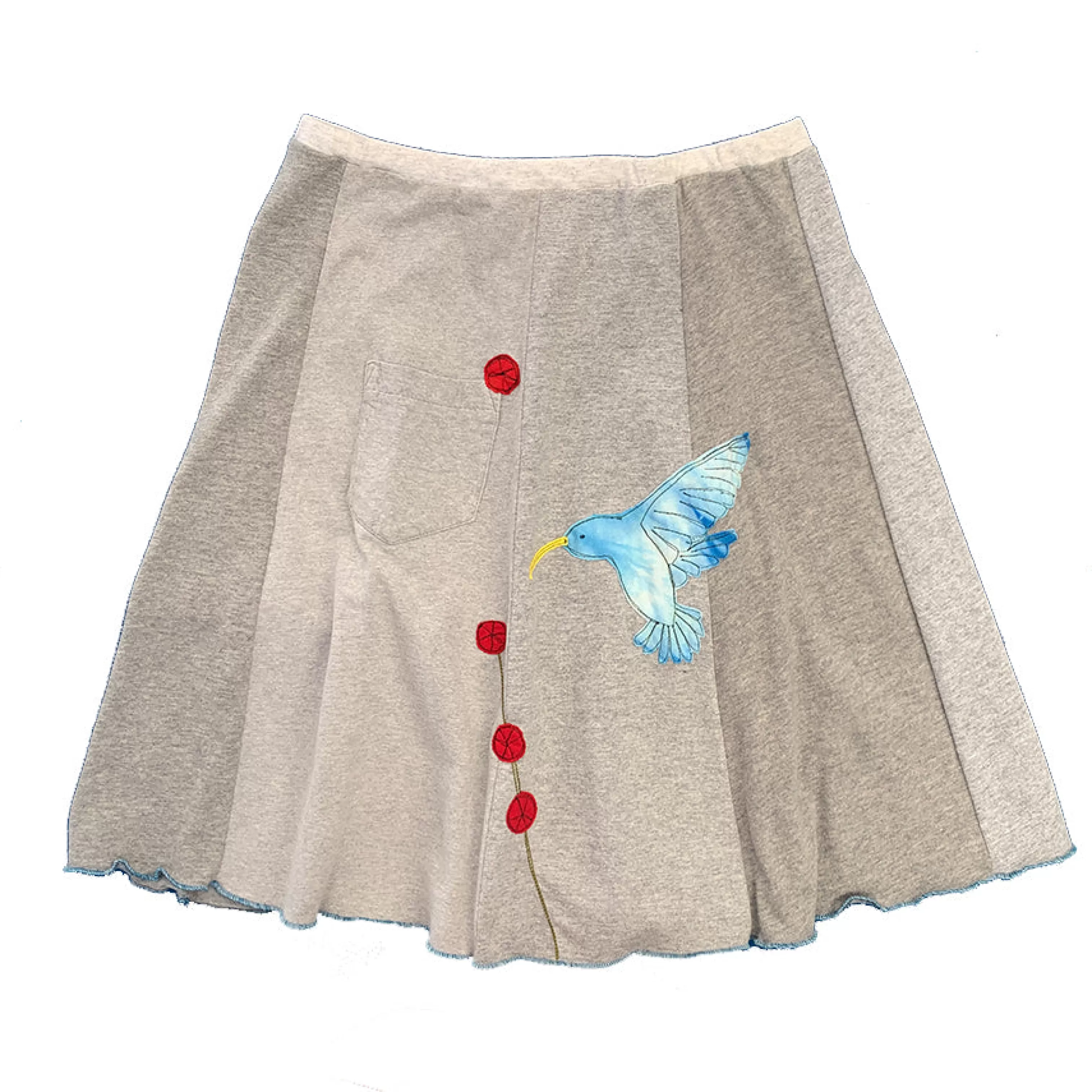 SardineClothing Classics-Classic Appliqué Skirt-Hummingbird