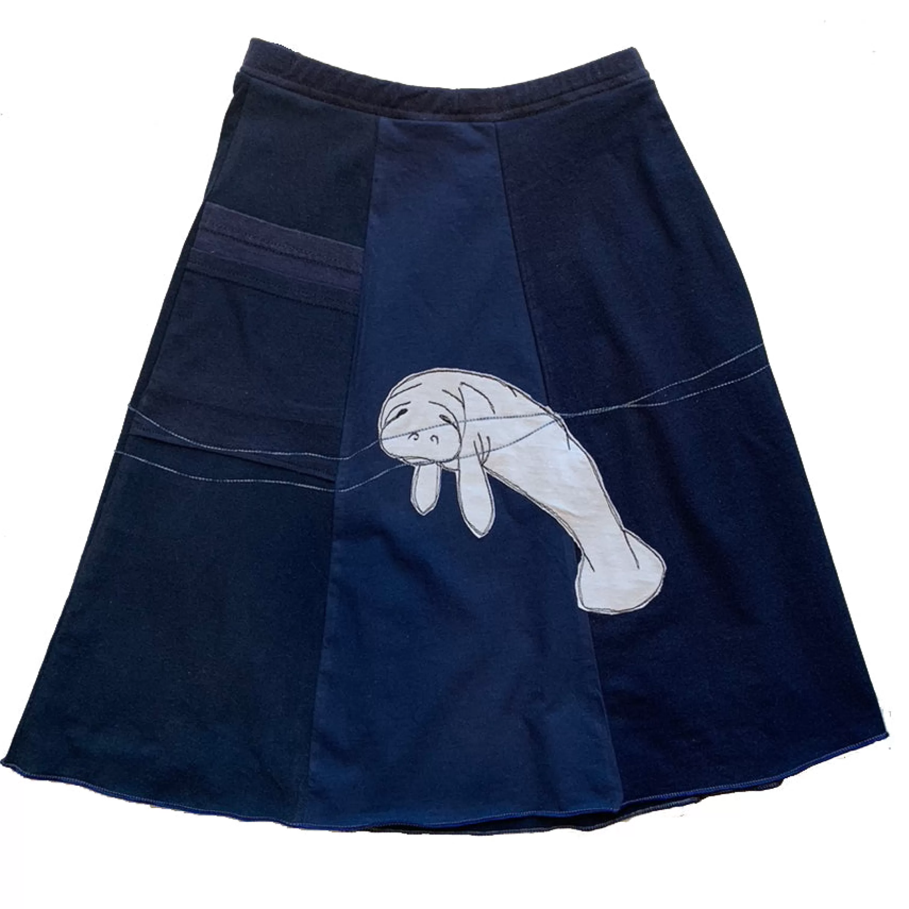 SardineClothing Classics-Classic Appliqué Skirt-Manatee NavyBlues