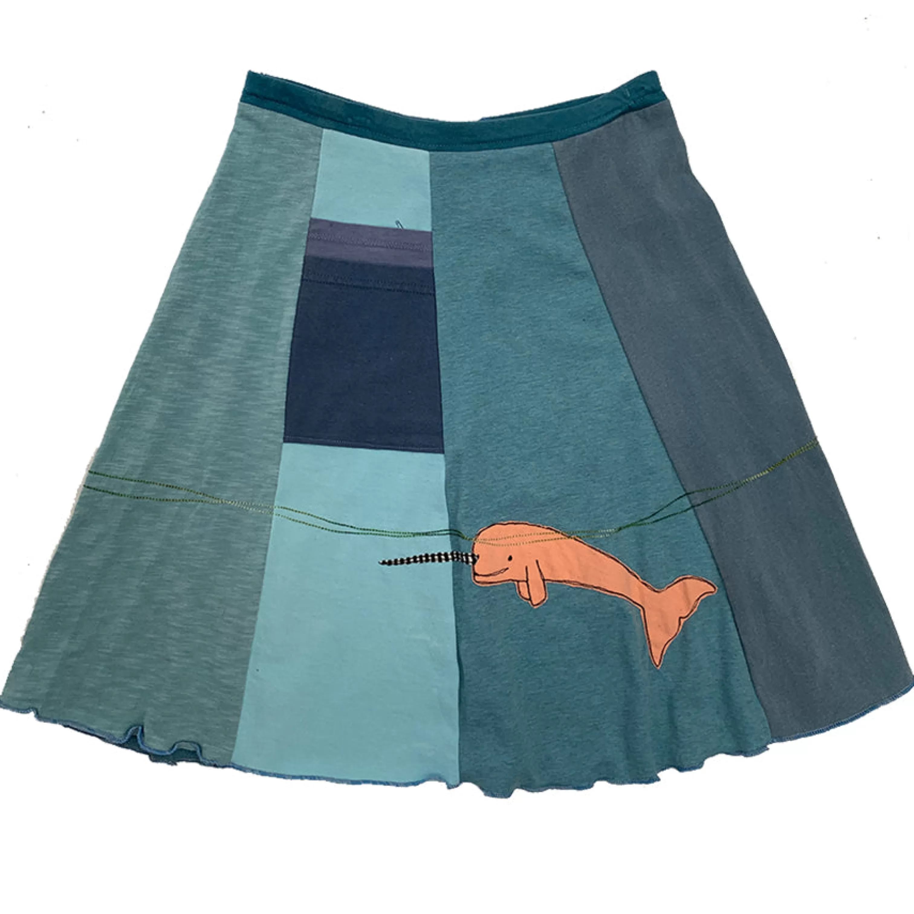 SardineClothing Classics-Classic Appliqué Skirt-Narwhal OceanBlues