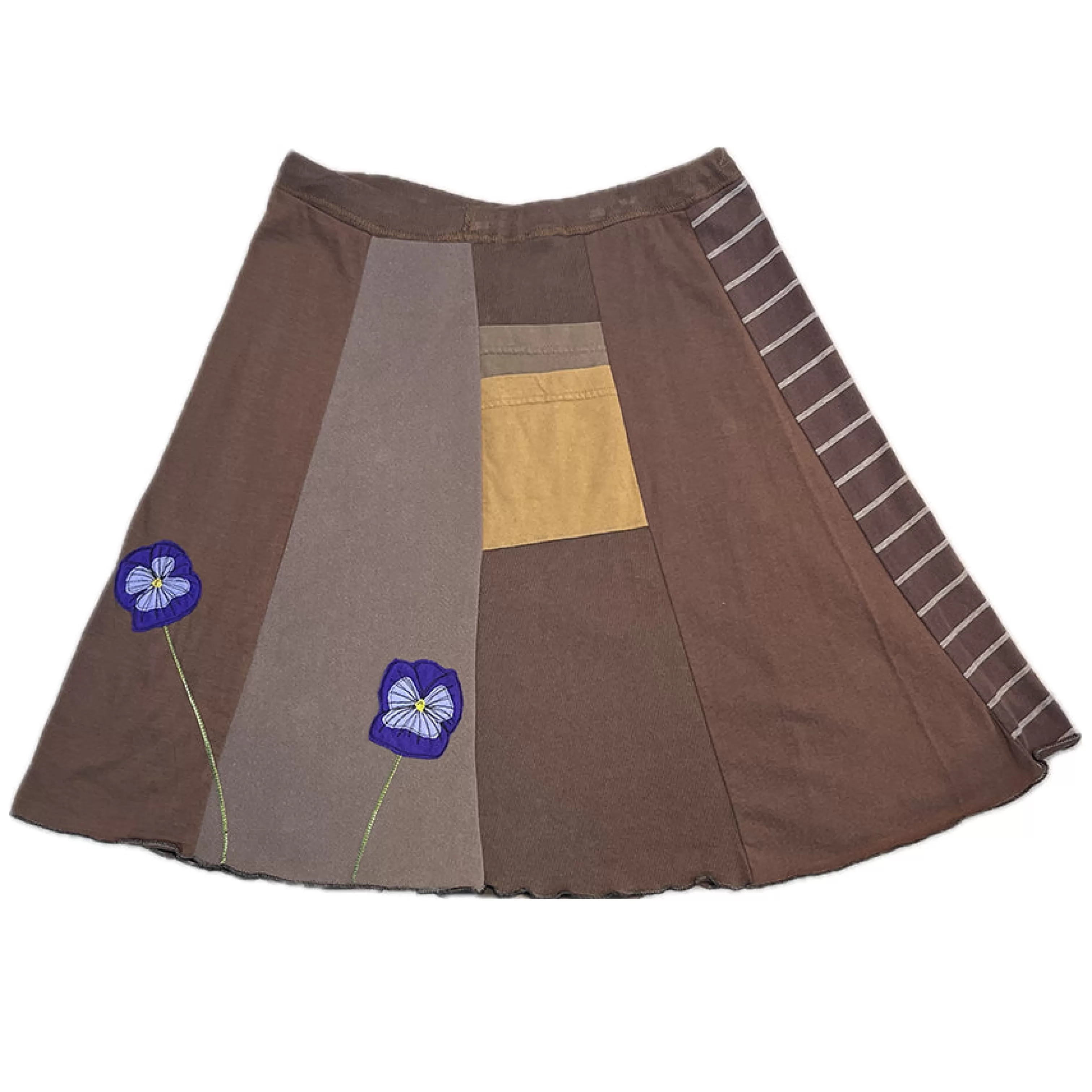 SardineClothing Classics-Classic Appliqué Skirt-Pansey Brown