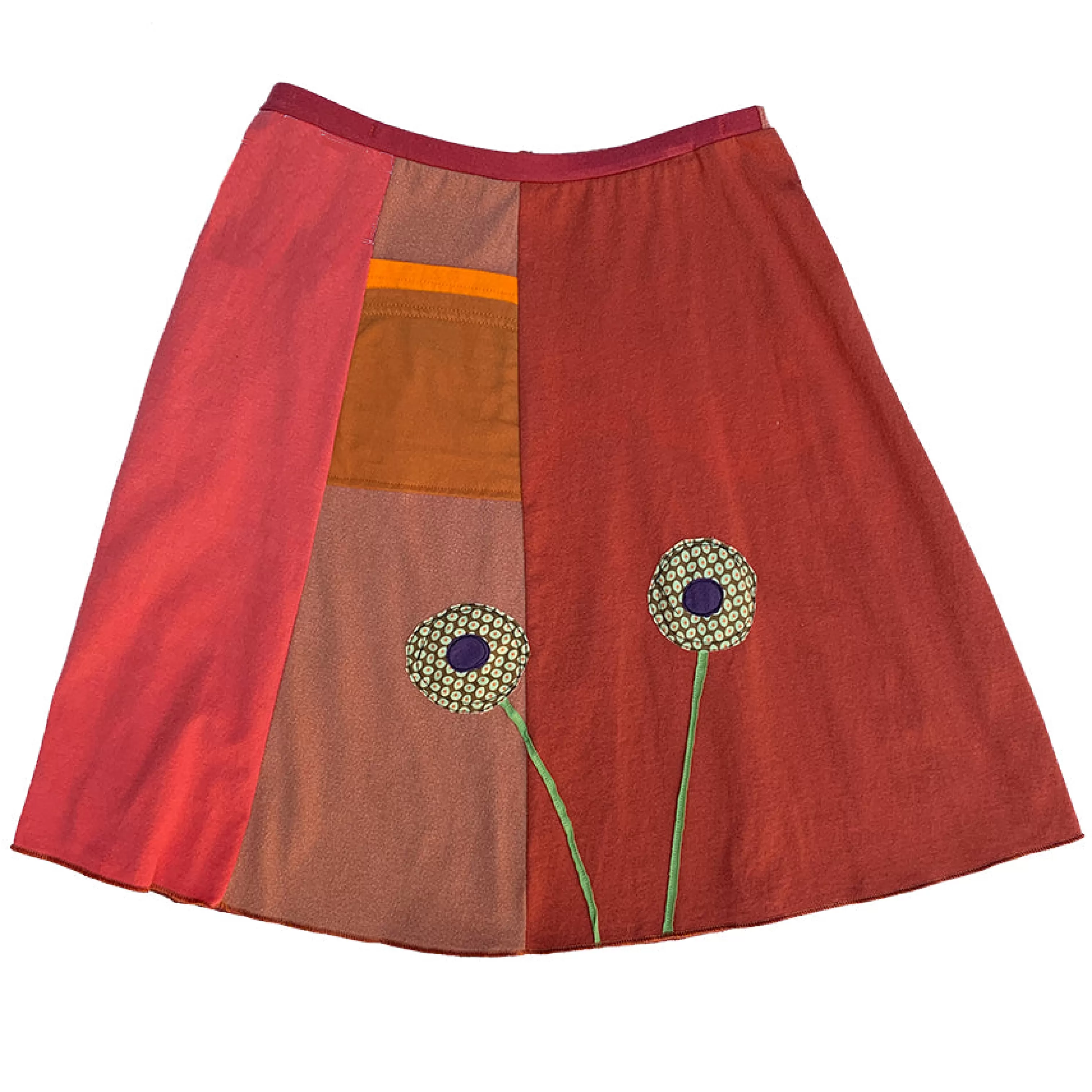 SardineClothing Classics-Classic Appliqué Skirt-Pattern Poppy Oranges