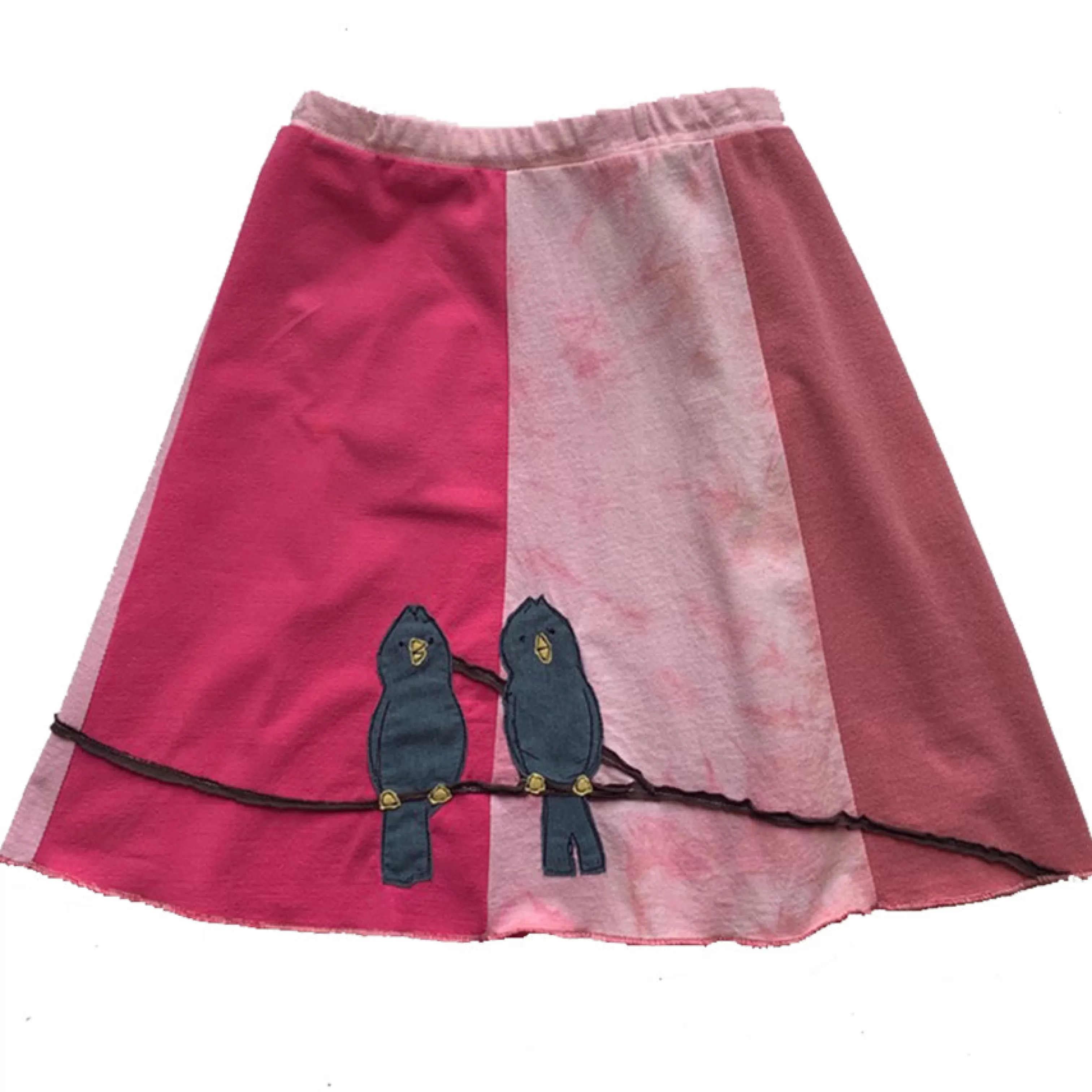 SardineClothing Classics-Classic Appliqué Skirt-Pointy Head Bird Pinks