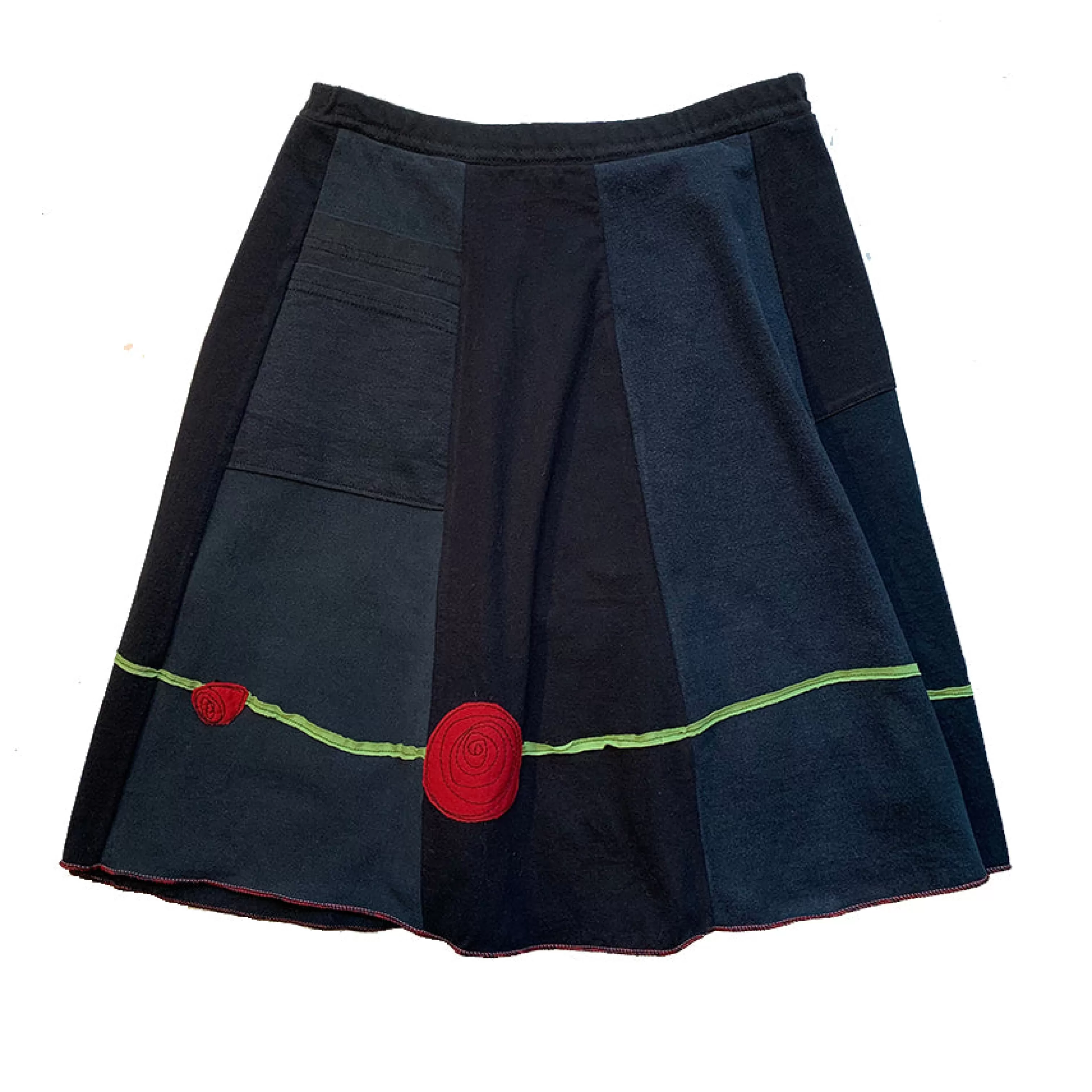 SardineClothing Classics-Classic Appliqué Skirt-Rose Blacks