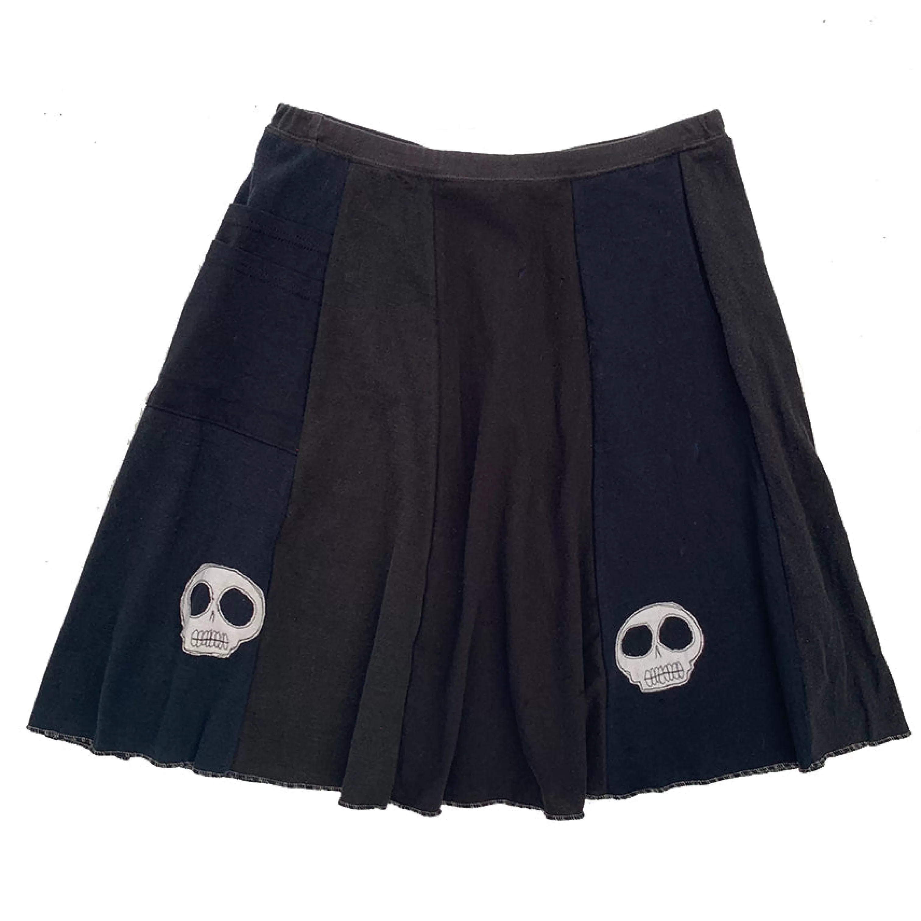 SardineClothing Classics-Classic Appliqué Skirt-Skulls Blacks