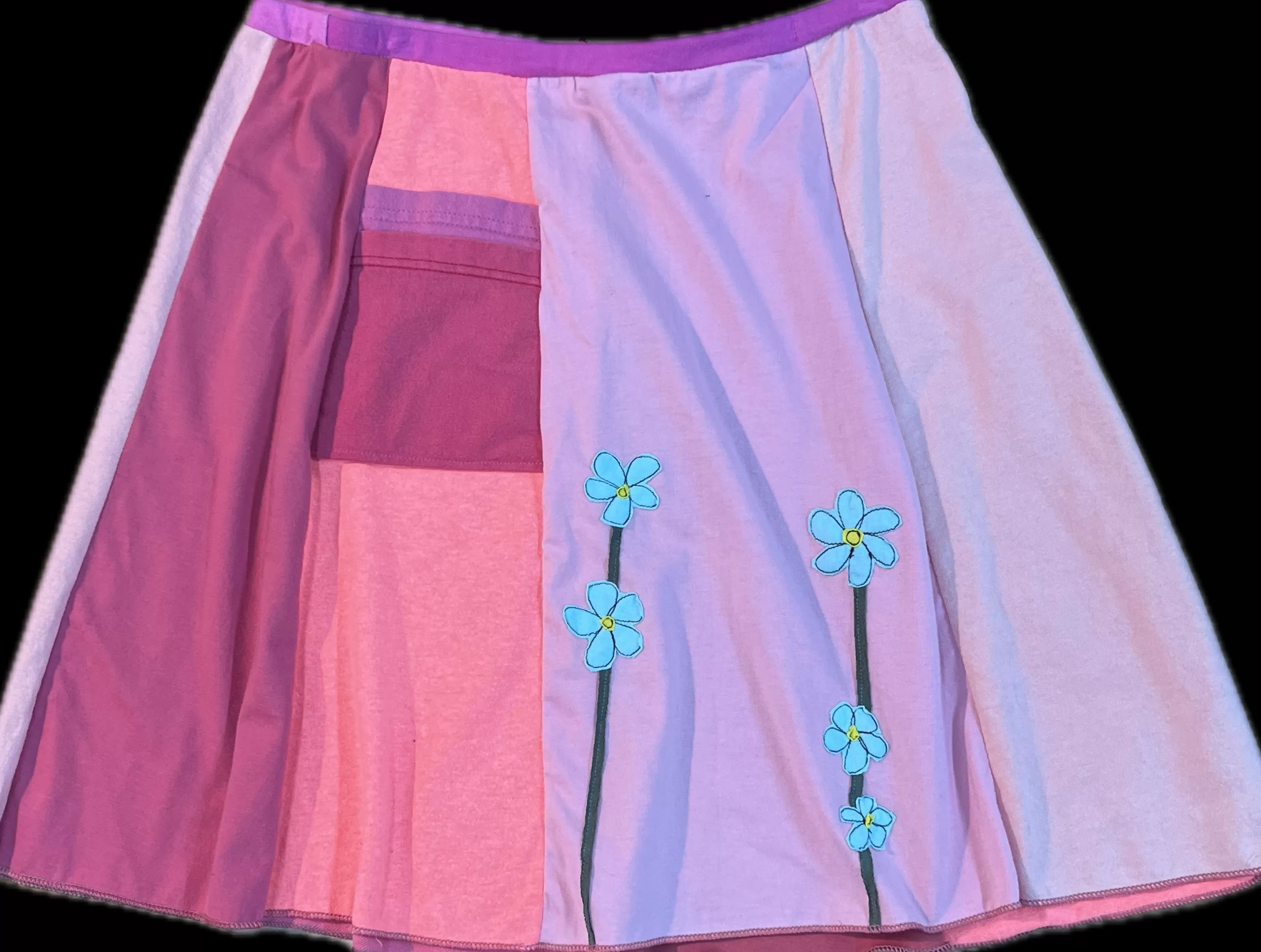 SardineClothing Classics-Classic Appliqué Skirt-Wildflower Pink