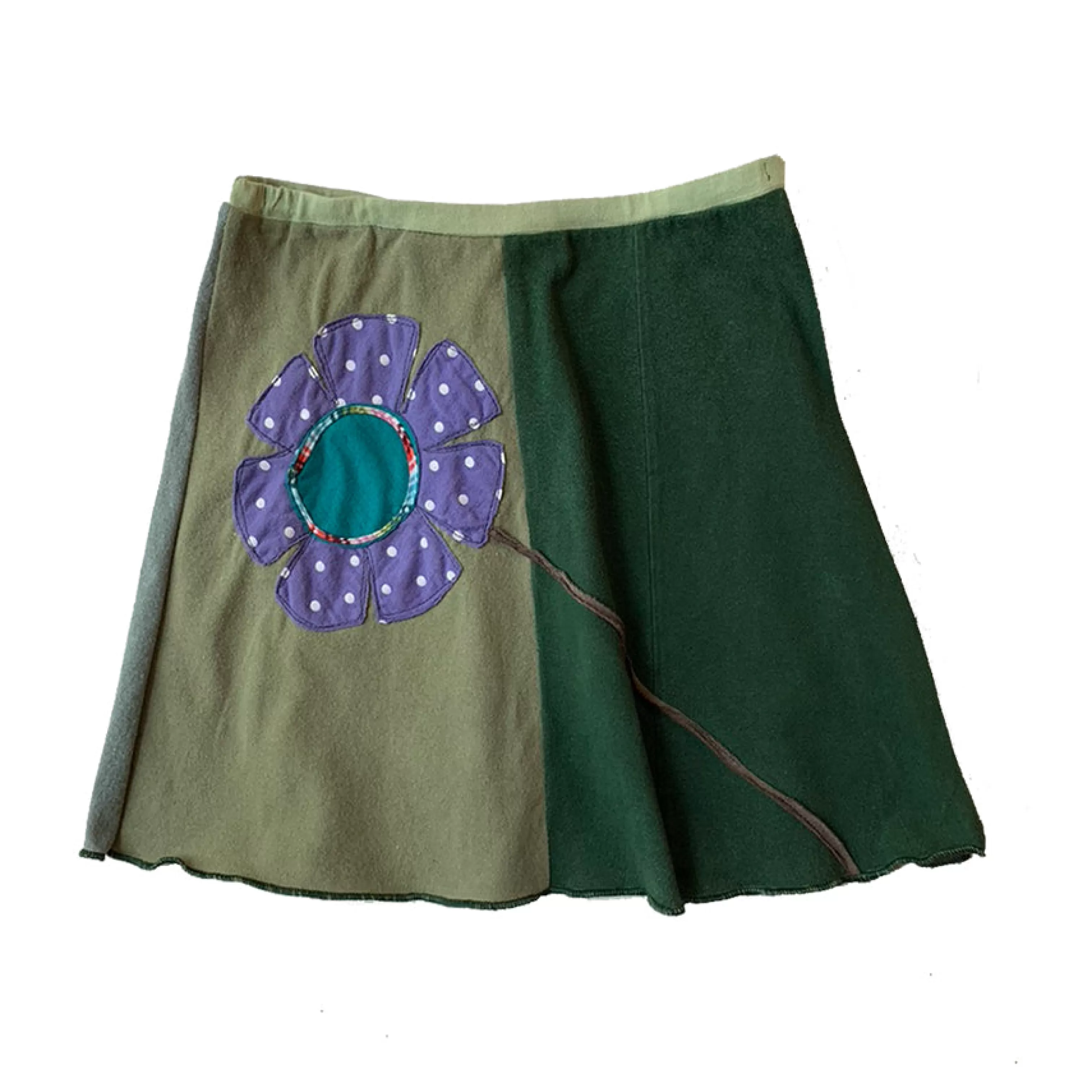 SardineClothing Skirts-Kids Skirt-Big Flower DarkGreens