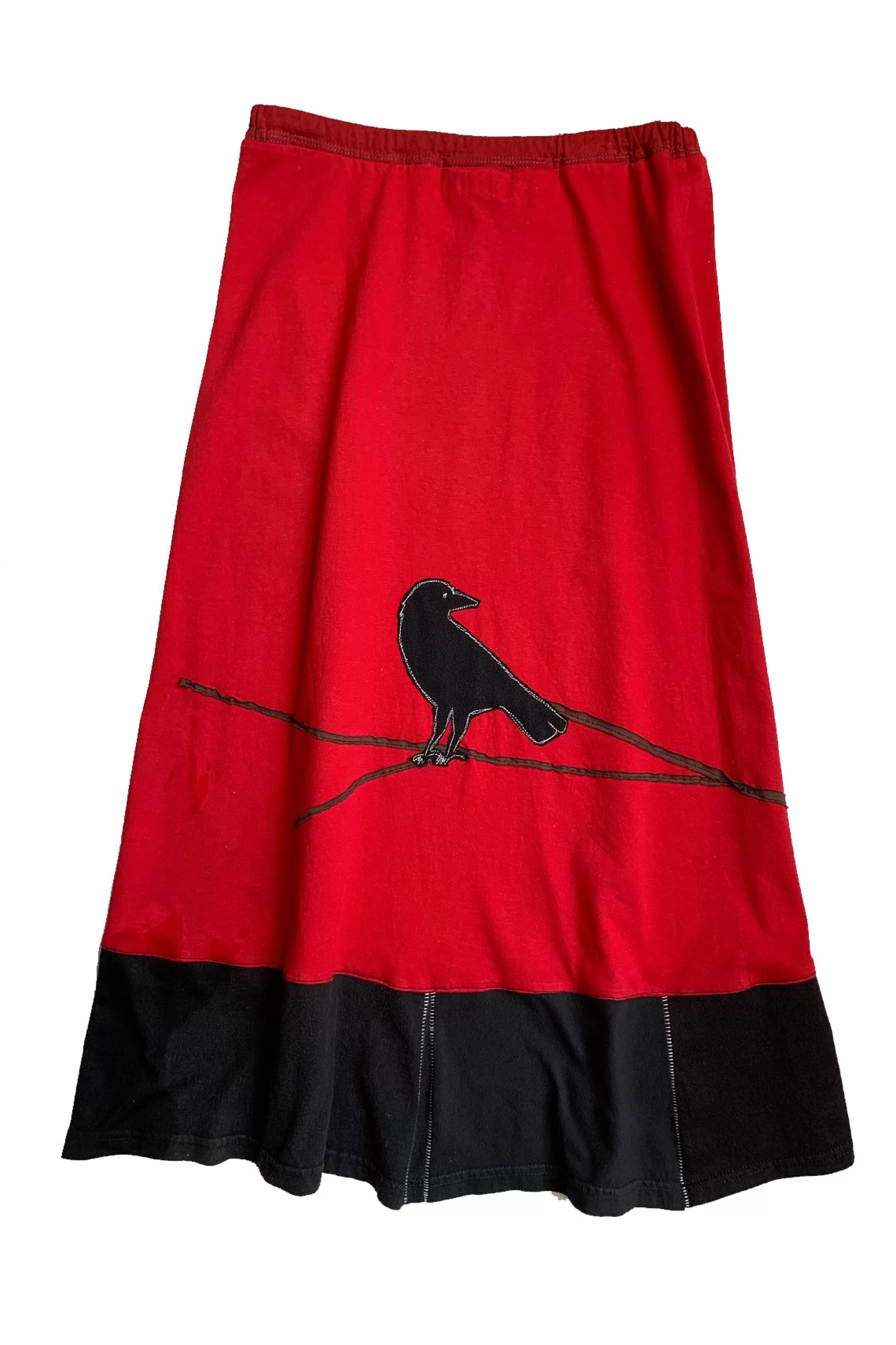 SardineClothing Longs-Long Skirt-Crow RedwithBlackTrim