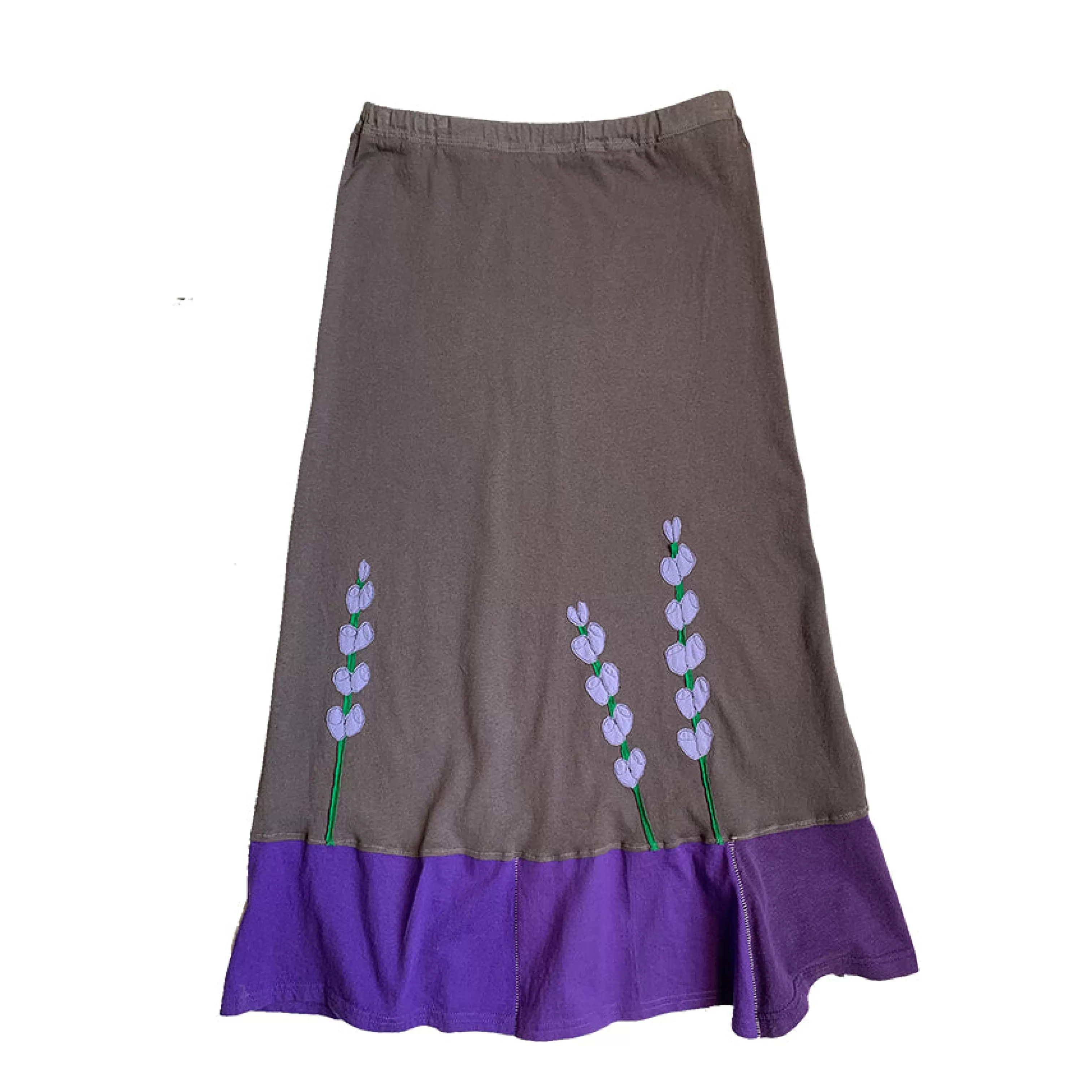 SardineClothing Longs-Long Skirt-Lupine GreywithPurpleTrim