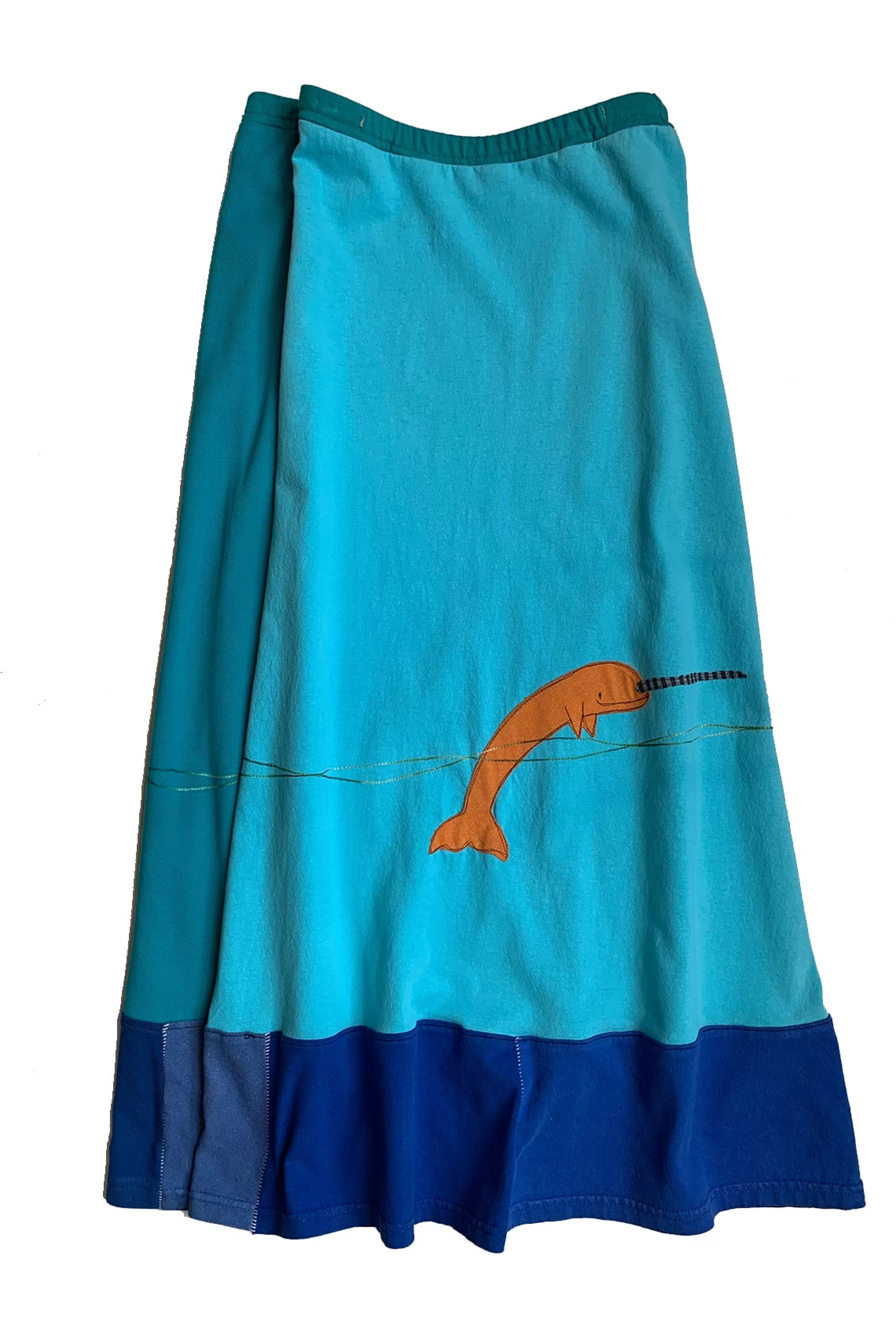 SardineClothing Longs-Long Skirt-Narwhal OceanBluewithBlueTrim