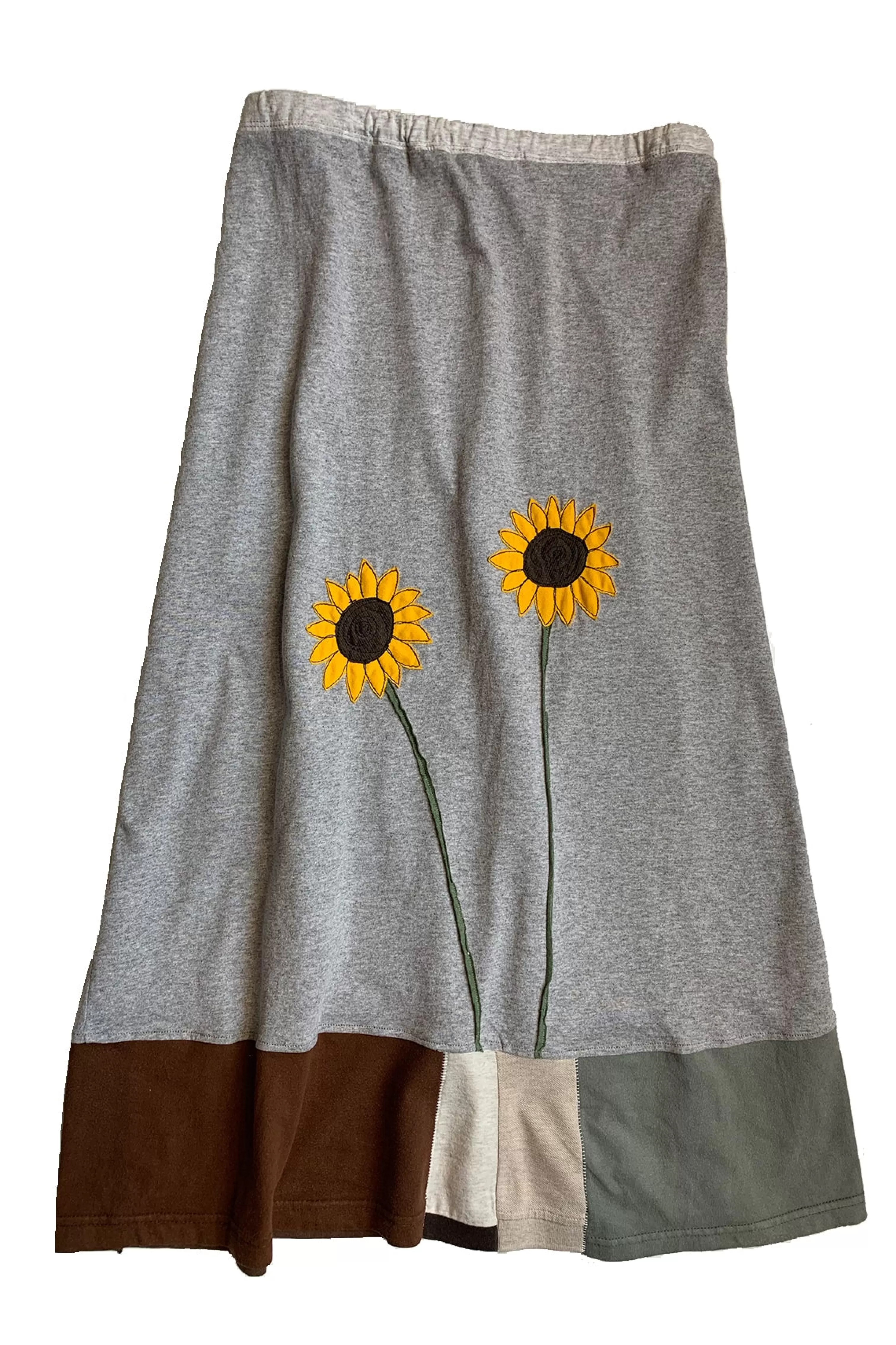 SardineClothing Longs-Long Skirt-Sunflower GreywithGreyTrim