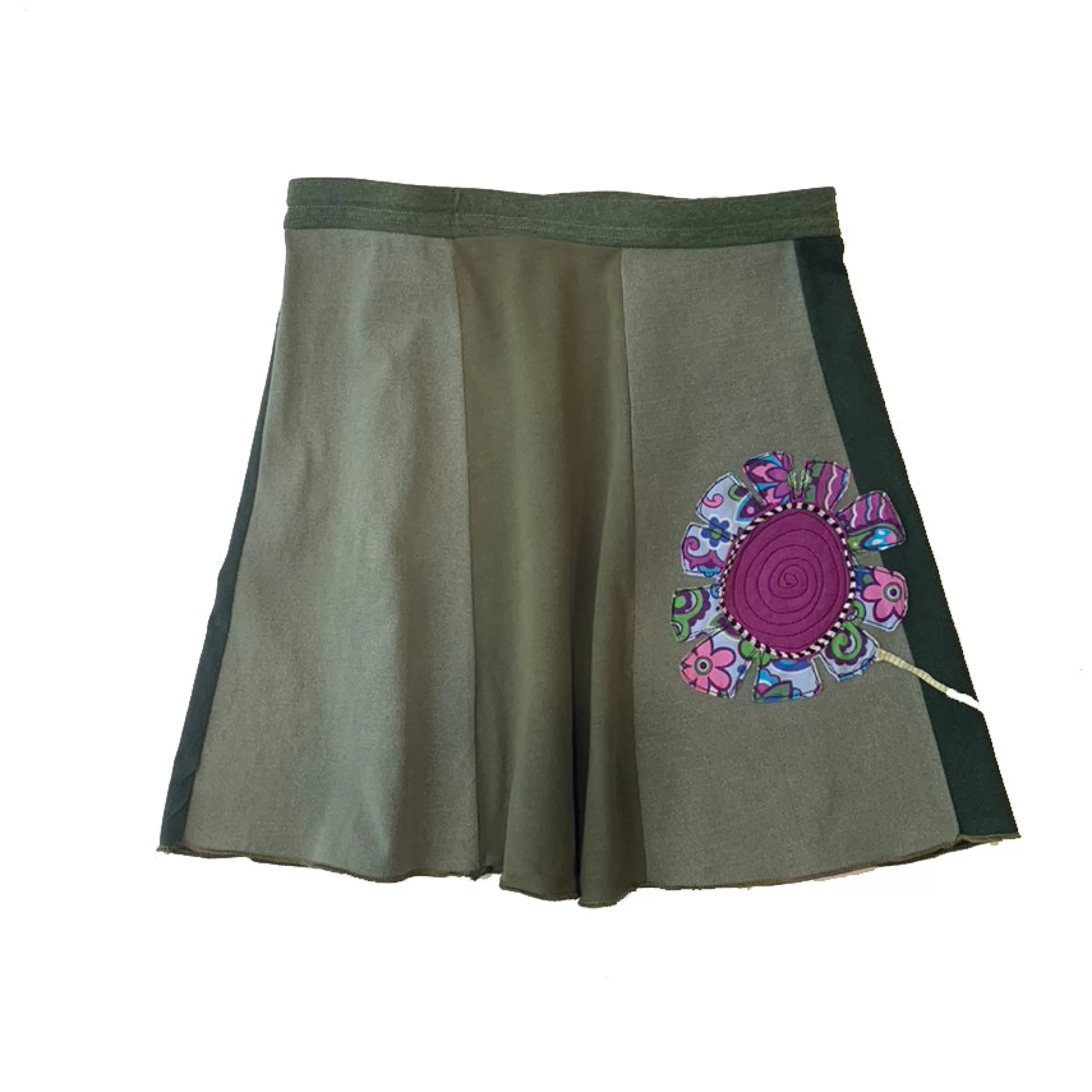 SardineClothing Minis-Mini Skirt-Big Flower OliveGreens