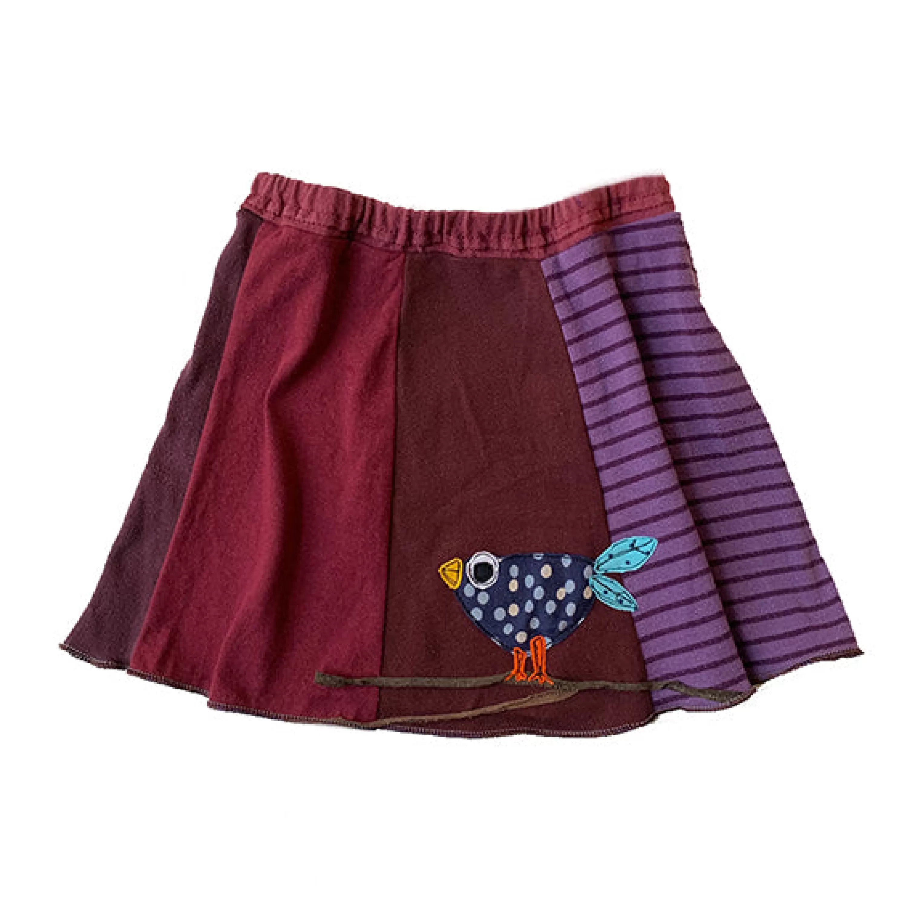 SardineClothing Minis-Mini Skirt-Cute Bird Maroon/Purples