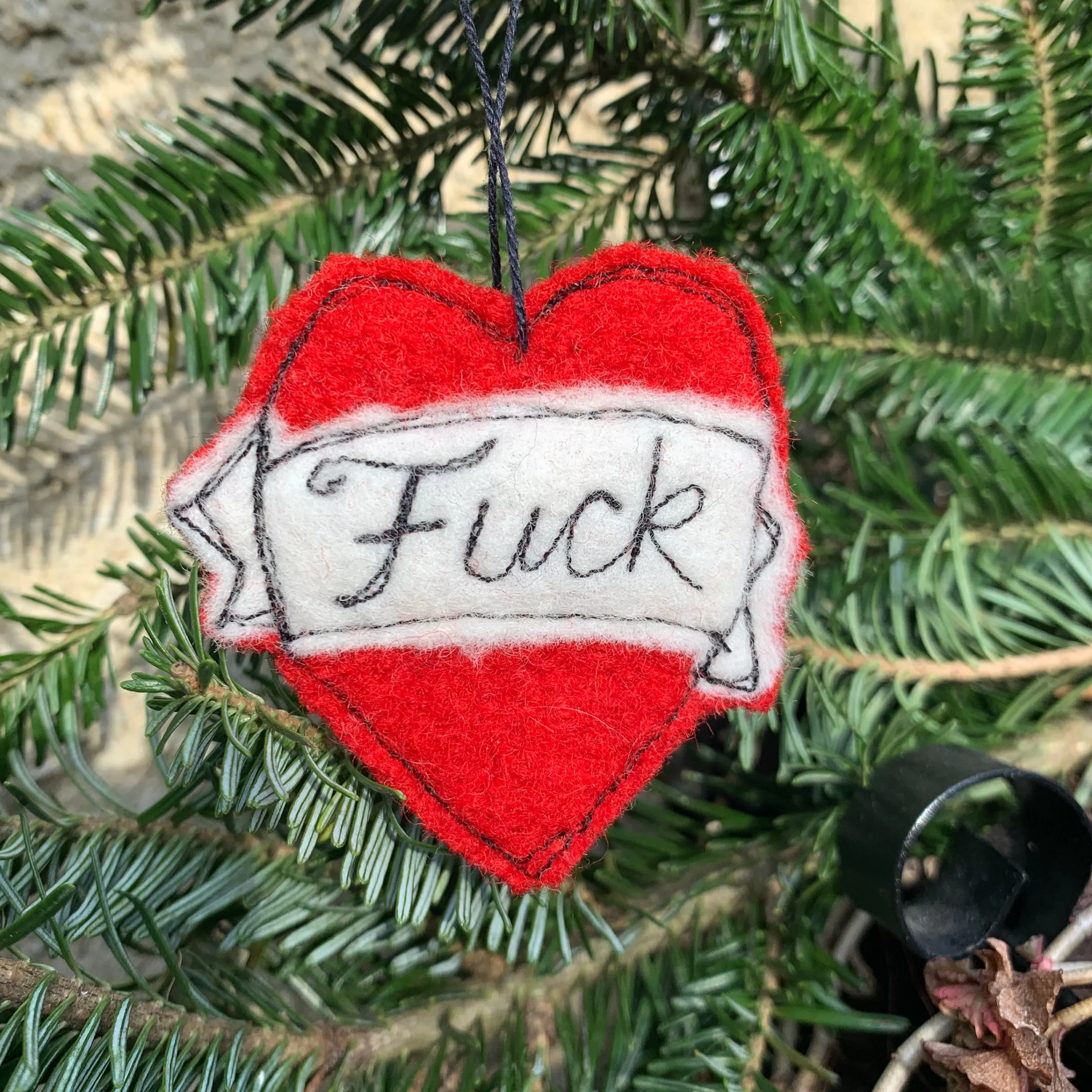 SardineClothing Ornaments-Tattoo Heart "FUCK" Ornament