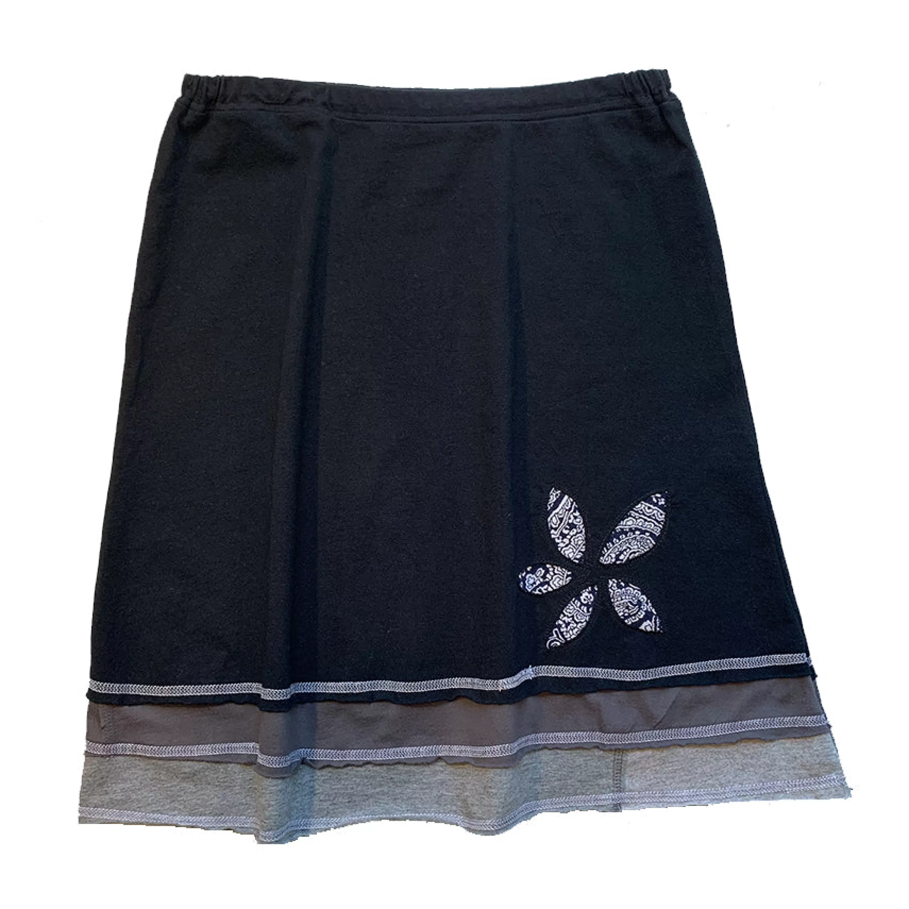 SardineClothing Layered Appliqué-Three Layer Appliqué Skirt- Black