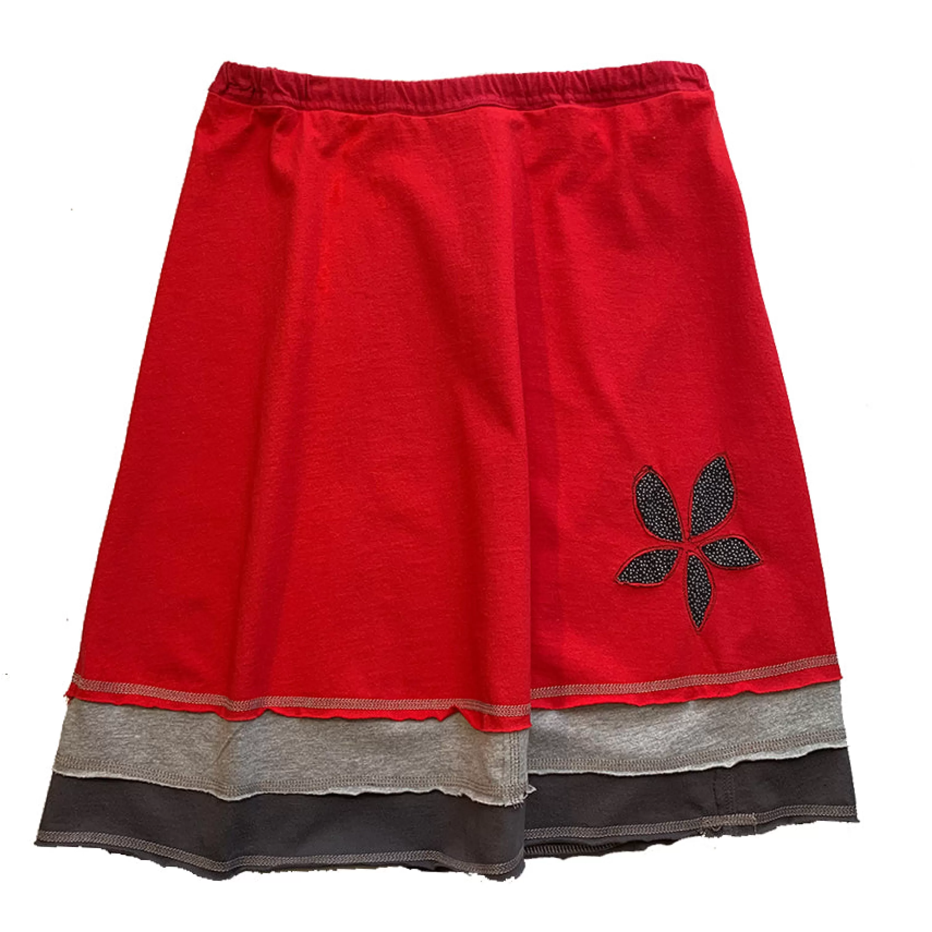 SardineClothing Layered Appliqué-Three Layer Appliqué Skirt- Red